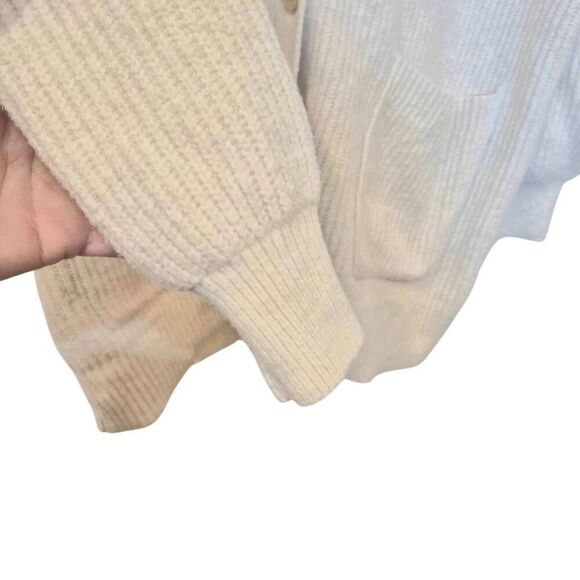 Aerie Women's Oatmeal Cotton/Poly/Nylon/Spandex Knit Oversized Button Front Card - Picture 6 of 10